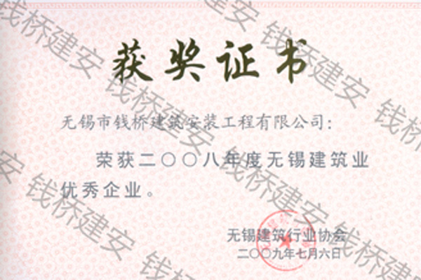 2008年度无锡市优秀企业
